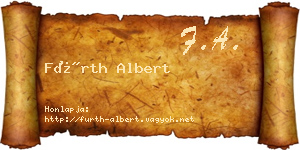 Fürth Albert névjegykártya