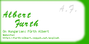 albert furth business card
